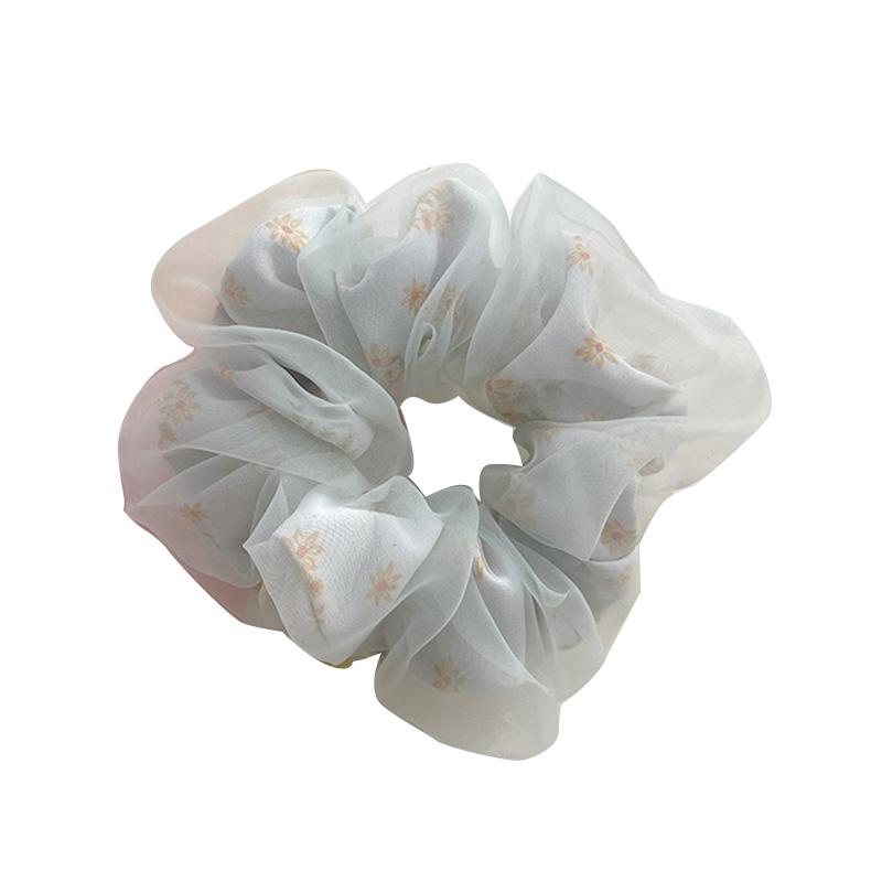 Elásticos de cabelo macios e românticos para mulheres com design exclusivo de camada dupla e charme e beleza elegantes de organza