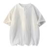 Ice silk short-sleeved T-shirt men's V-neck quick-drying summer loose cool top men's clothing