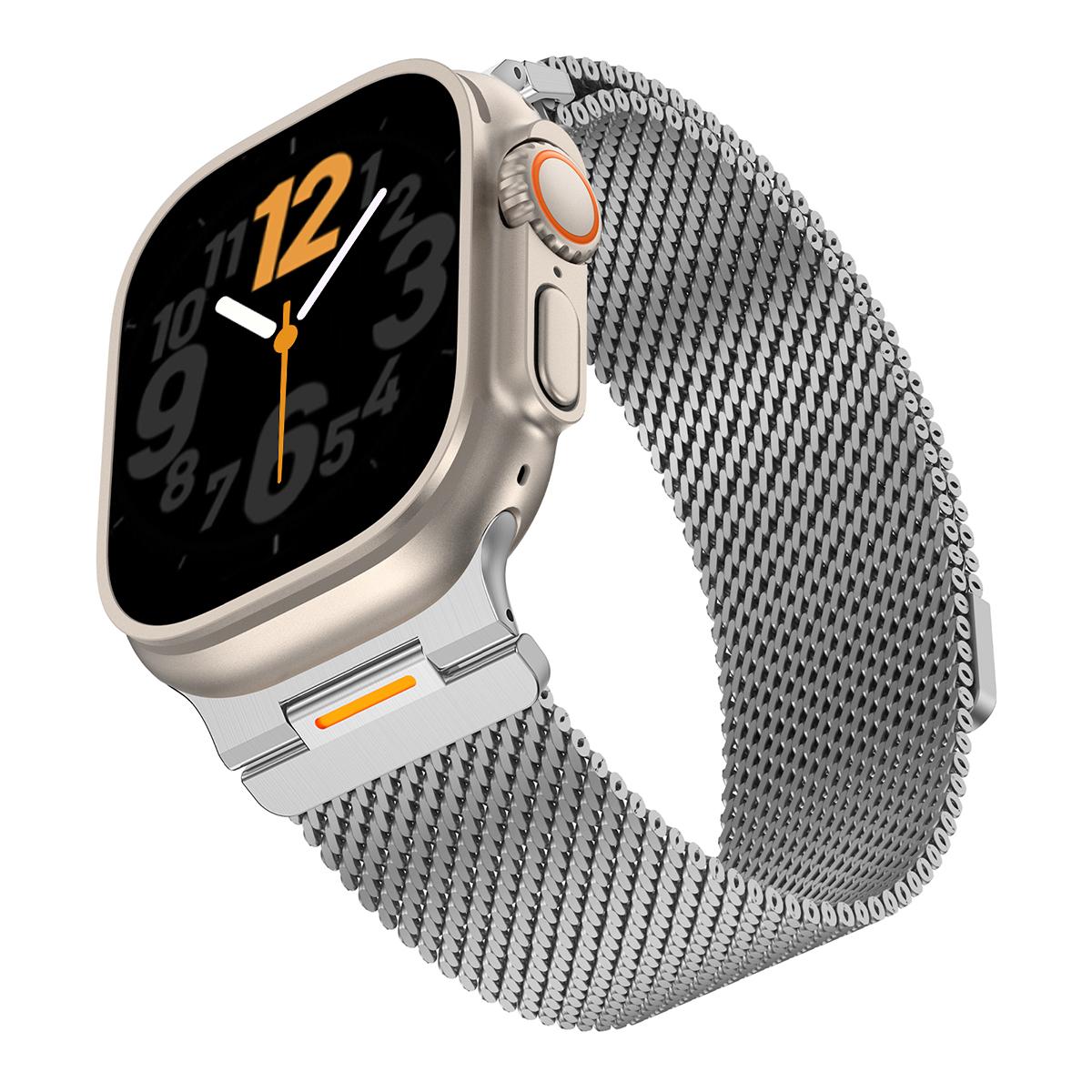 

Stainless Steel Milanese Bracelet for Apple Watch Ultra 3/2/1 11 10 46mm 9 8 7 6 5 SE Metal Strap for Iwatch 49 45 44 42mm 2026 For Series 987 45mm срібний