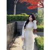 Plus Size New Chinese Style Off-White Jacquard Qipao Dress