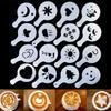 1set Coffee Stencil Set - Food Grade PP Cappuccino Mold for Latte/Hot Chocolate, Reusable Sugar & Cocoa Decor Tool
