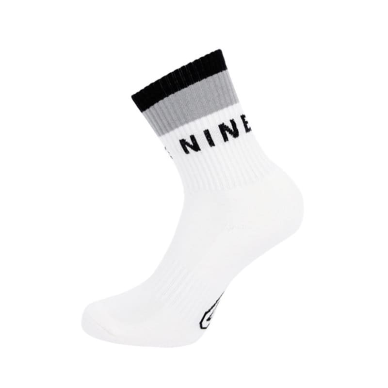 

creve9 Women s Color Block Middle Socks BK FREE_Black