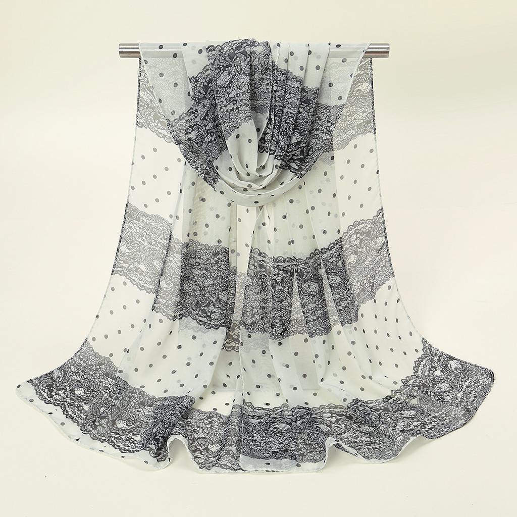 New Chiffon Printed Sun Protection Beach Scarf Scarf Thin Women's Versatile Chiffon Fresh Neck Scarf