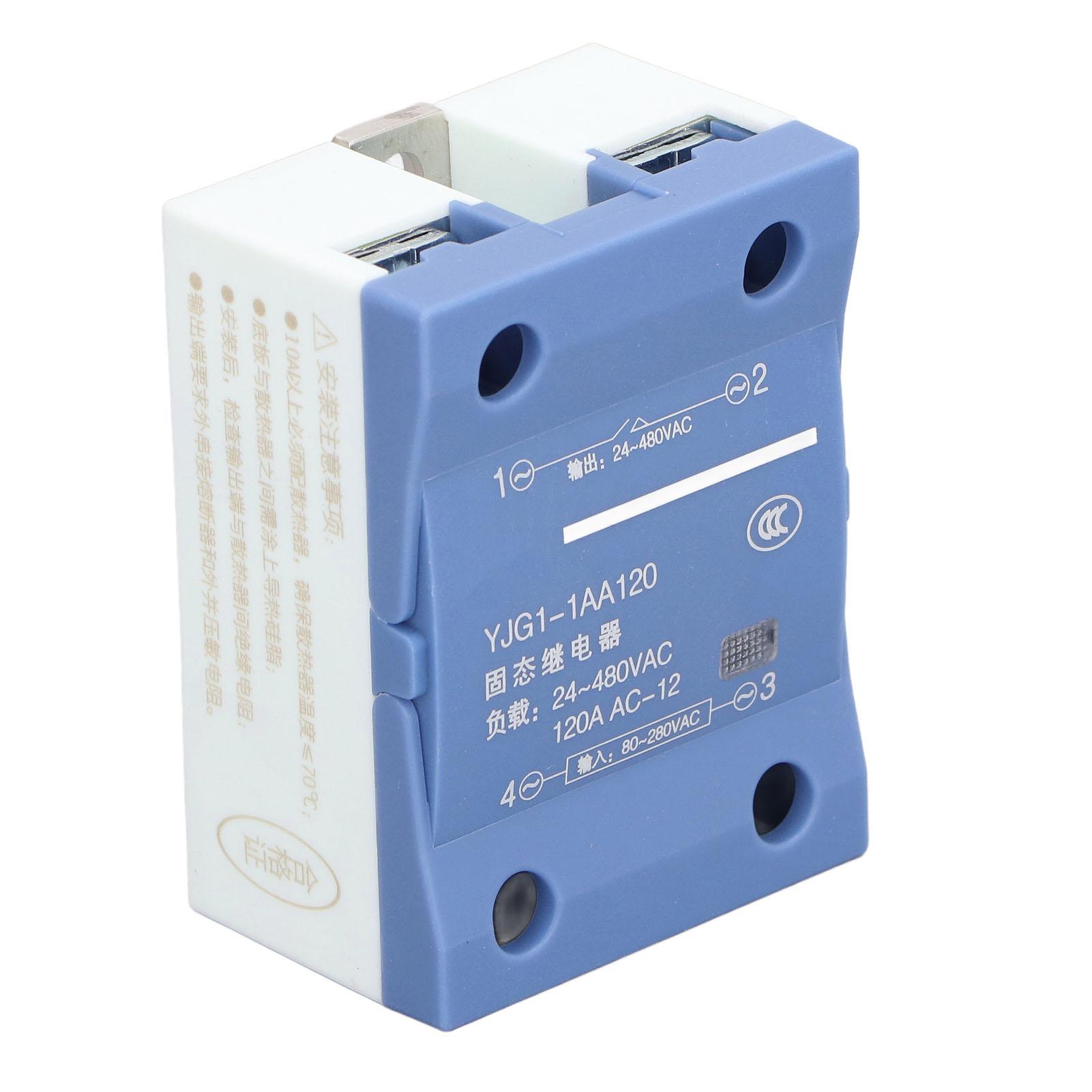 

AC to AC Solid State Relay 120A Input AC80‑280V Output AC24‑480V Voltage Regulator Single Phase SSR for Heating System