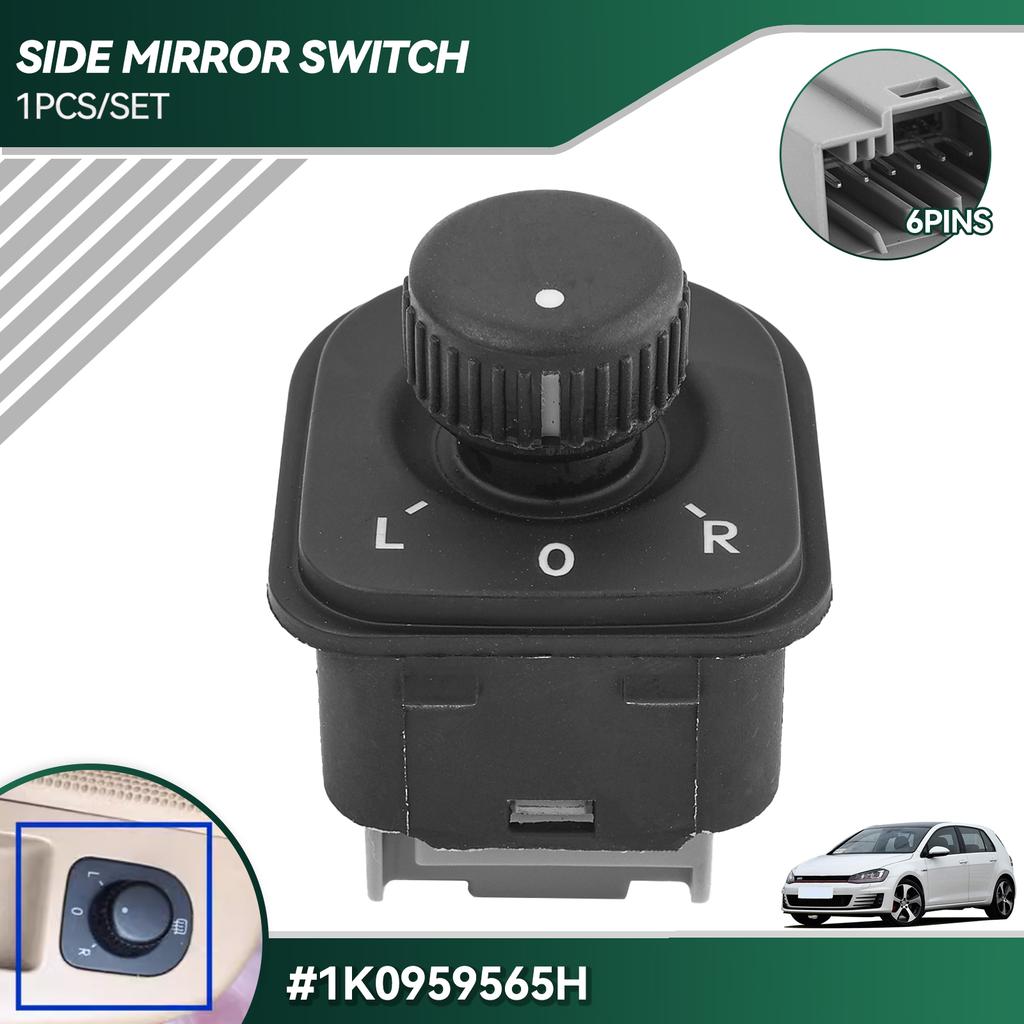 Electric Power Car Side Mirror Switch Rear Control Button For VW Golf MK5 MK6 Passat B6 Tiguan Jetta Eos 1K0 959 565H 1K0959565H