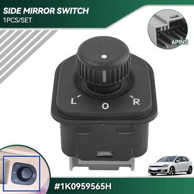 Elektrisk vindusbryter for sidespeil bakre kontrollknapp for VW Golf MK5 MK6 Passat B6 Tiguan Jetta Eos 1K0 959 565H 1K0959565H