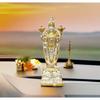 Lord Tirupati Balaji Gold Silver Plated Matte Idol for Car Dashboard | Vishnu Ji Idol for Office Desk | Venkateswara Swamy Murti for Home
