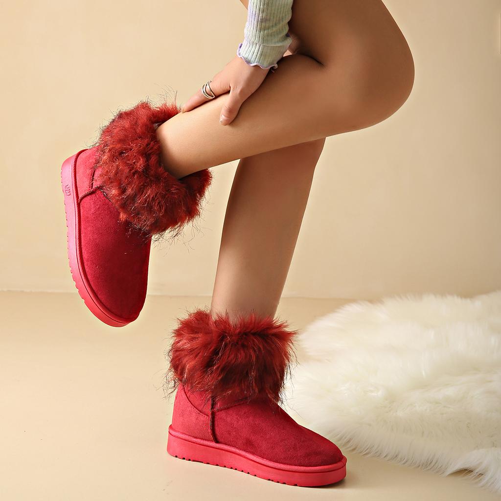 Fashion Women Boots New Fashion Thickened Fluff Snow Boots Woman Winter Warm Boots Outdoor Comfortable Soft Shoes Women Botas De Mujer