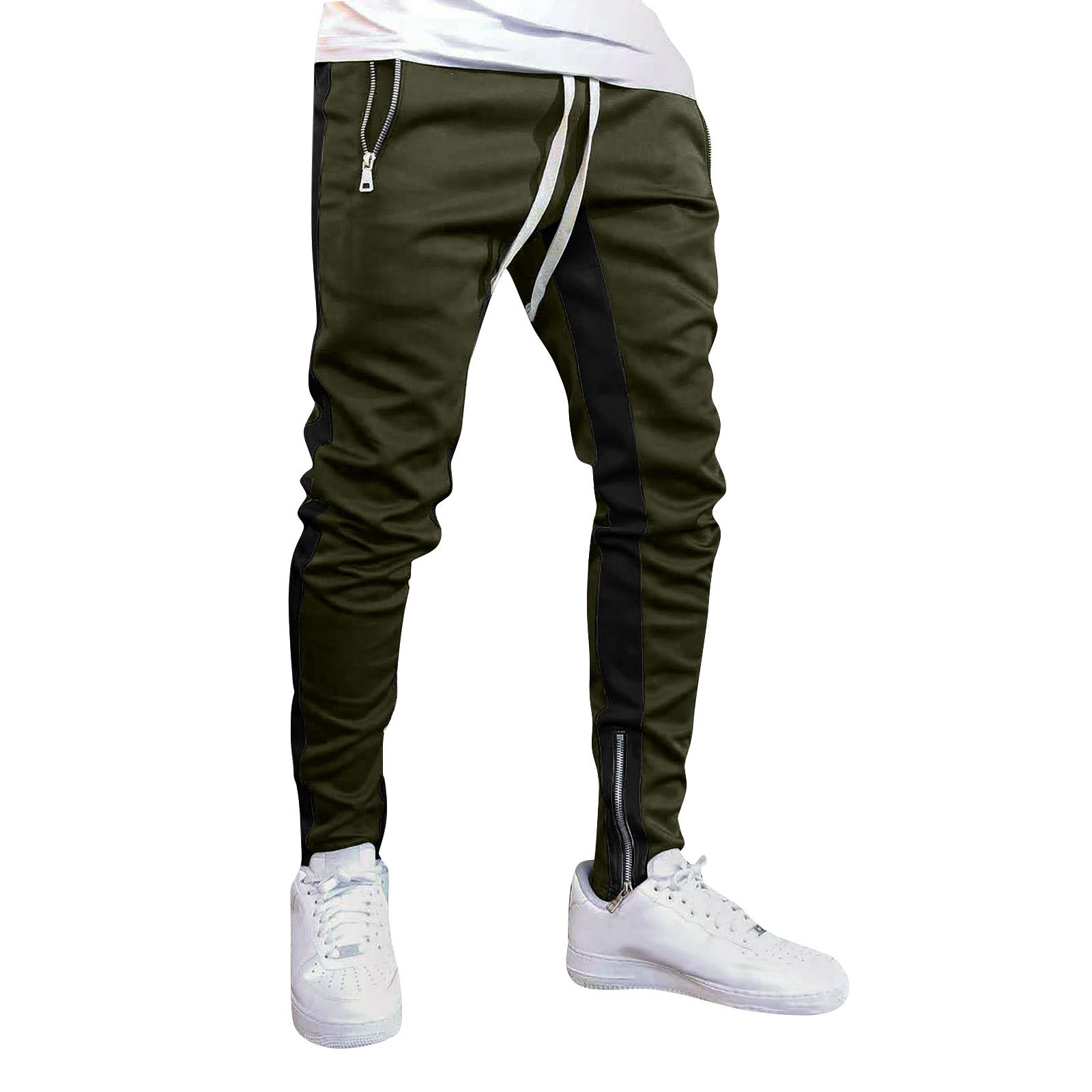 

Men s Colorblock Zipper Trousers Men s Casual Fashion Trousers L
