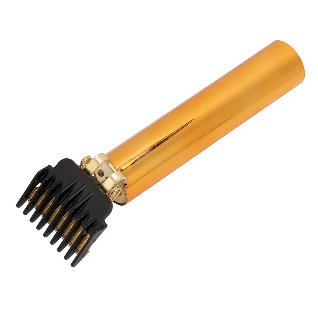 Electric Hair Clipper Beard Trimmer Cordless T Blade Edger 4 Guide Combs Stainless Steel Blades Golden for Men