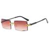 New Rimless Sunglasses Rectangle Fashion Popular Women Men Shades Small Square Sun Glasses for Female Male Traveling Oculos