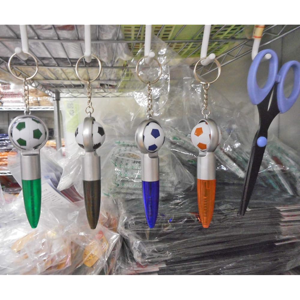 Soccer Gracias Mini Ball Pen Keychain with Soccer Ball, Set of 4