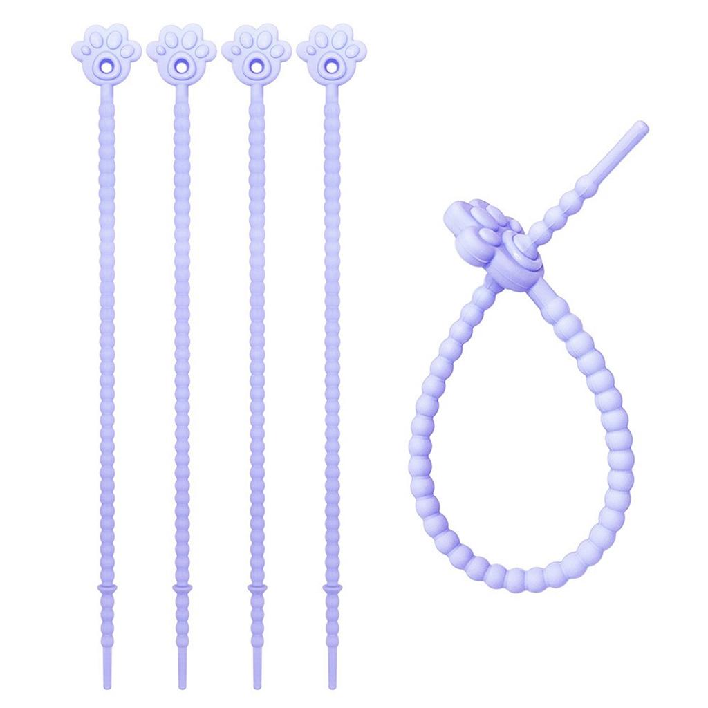 Multipurpose Elastic Wire Ties 5 Pack Colorful Sturdy Silicone Cord Management Clips Portable for Cable Organization