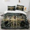 Drum Kit Music Instruments Guitar Comforter Bedding Set,Duvet Cover Bed Set Quilt Cover Pillowcase,King Queen Size Bedding Set