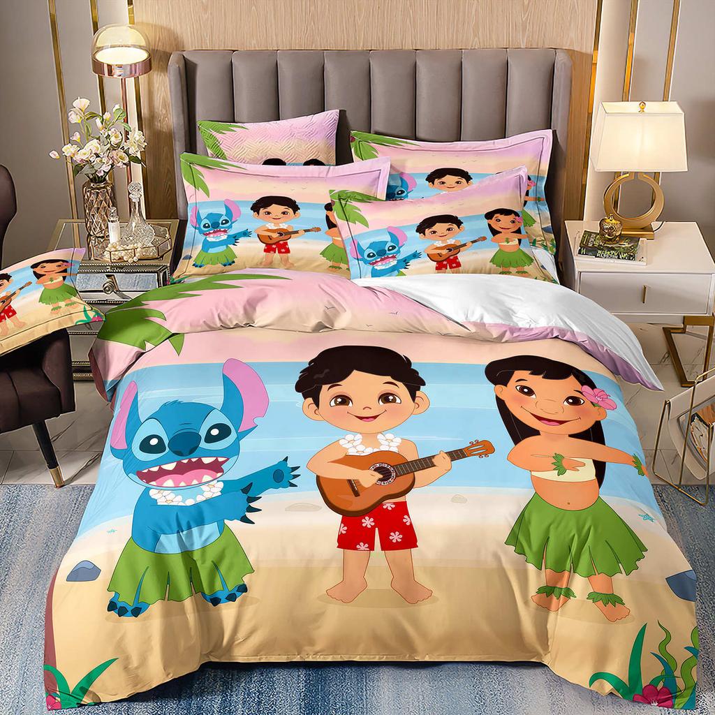 3D Digital Printing Quilt Cover Pillowcase Bedding Cartoon Three-Piece Set Home Textile Four-Piece Set