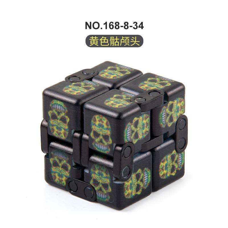 New Strange Decompression Toy Uv Print Camouflage Infinite Rubik'S Cube Halloween Folding Variety Flip Rubik'S Cube Fingertips Rubik'S Cube