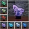 3D Animal Night Light Horse Zebra Night Light 7 Color Changing LED Table Lamp Gift Contains LED Accessories