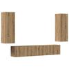 VidaXL Wall-mounted TV Furniture 4 Pcs Artisan Oak Engineered Wood, TV Stand, Hi-fi Cabinet, Entertainment Center, TV Buffet, 3328948