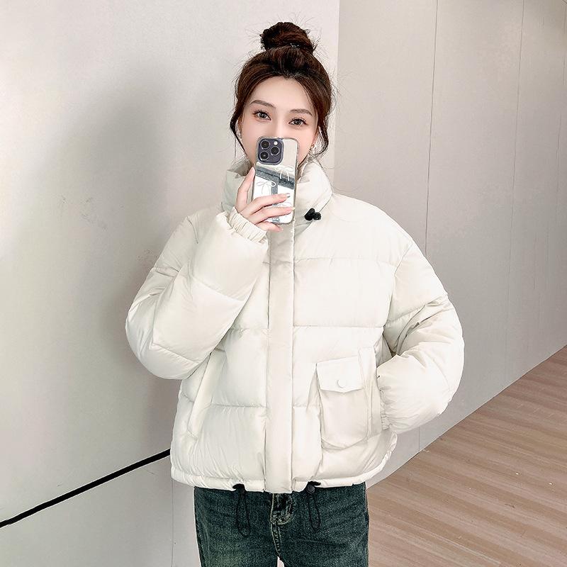

Новая хлебная одежда, пуховики, утолщенные пуховики, куртки с капюшоном, зимняя одежда в стиле колледжа, свободная модная пуховая одежда, женская M бежевый