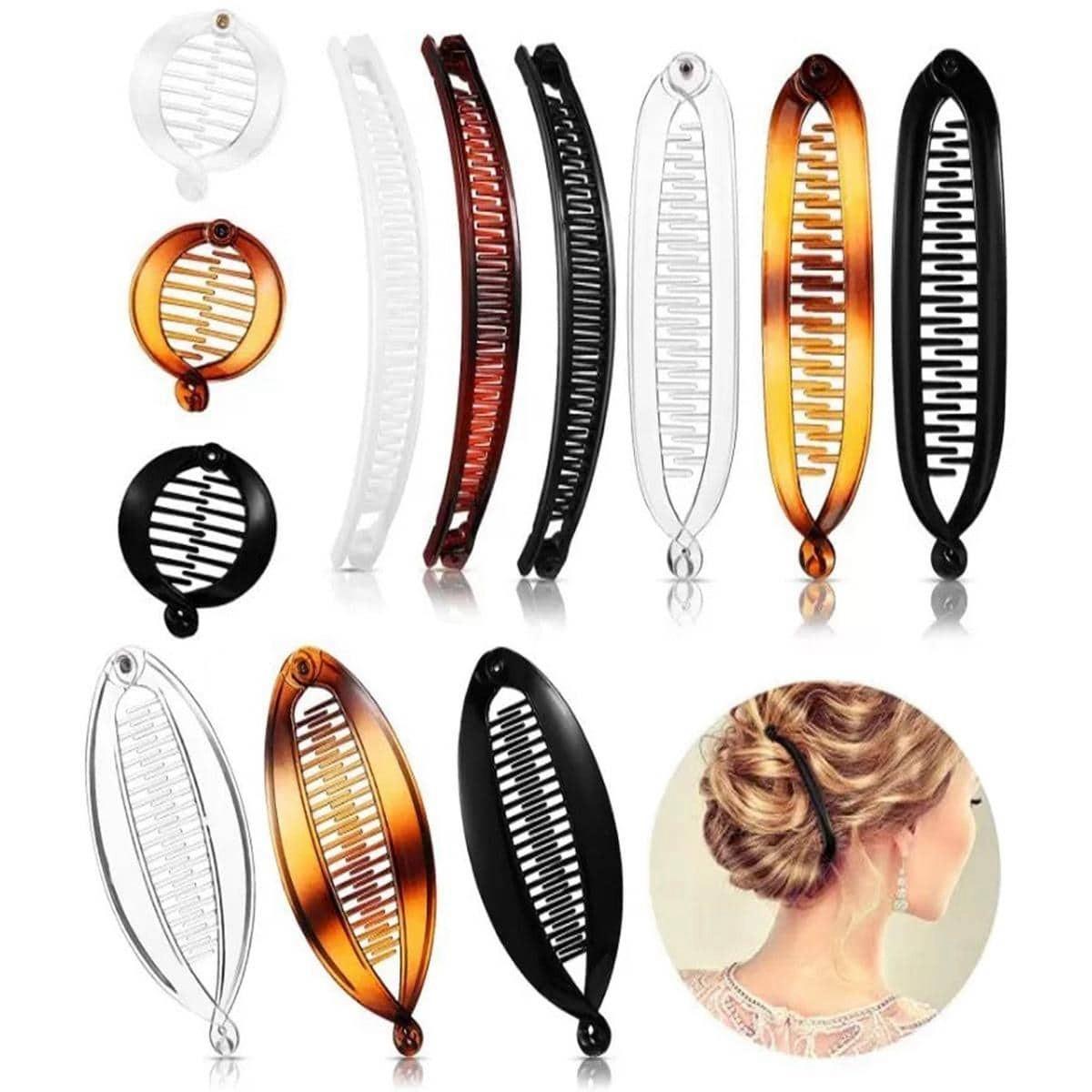 12-Piece Set of Fashionable and Versatile Leopard Print Shiny Banana Clips and Fish-Shaped Hair Clips, Ponytail and Curly Hair Casual Women s Hair Style 2