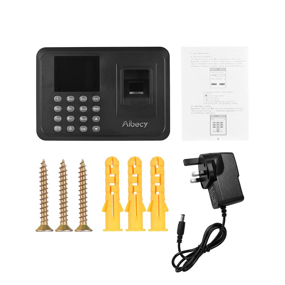 Macchina per la rilevazione delle presenze con password e impronte digitali biometriche Aibecy con schermo LCD da 2,4 pollici per dipendenti