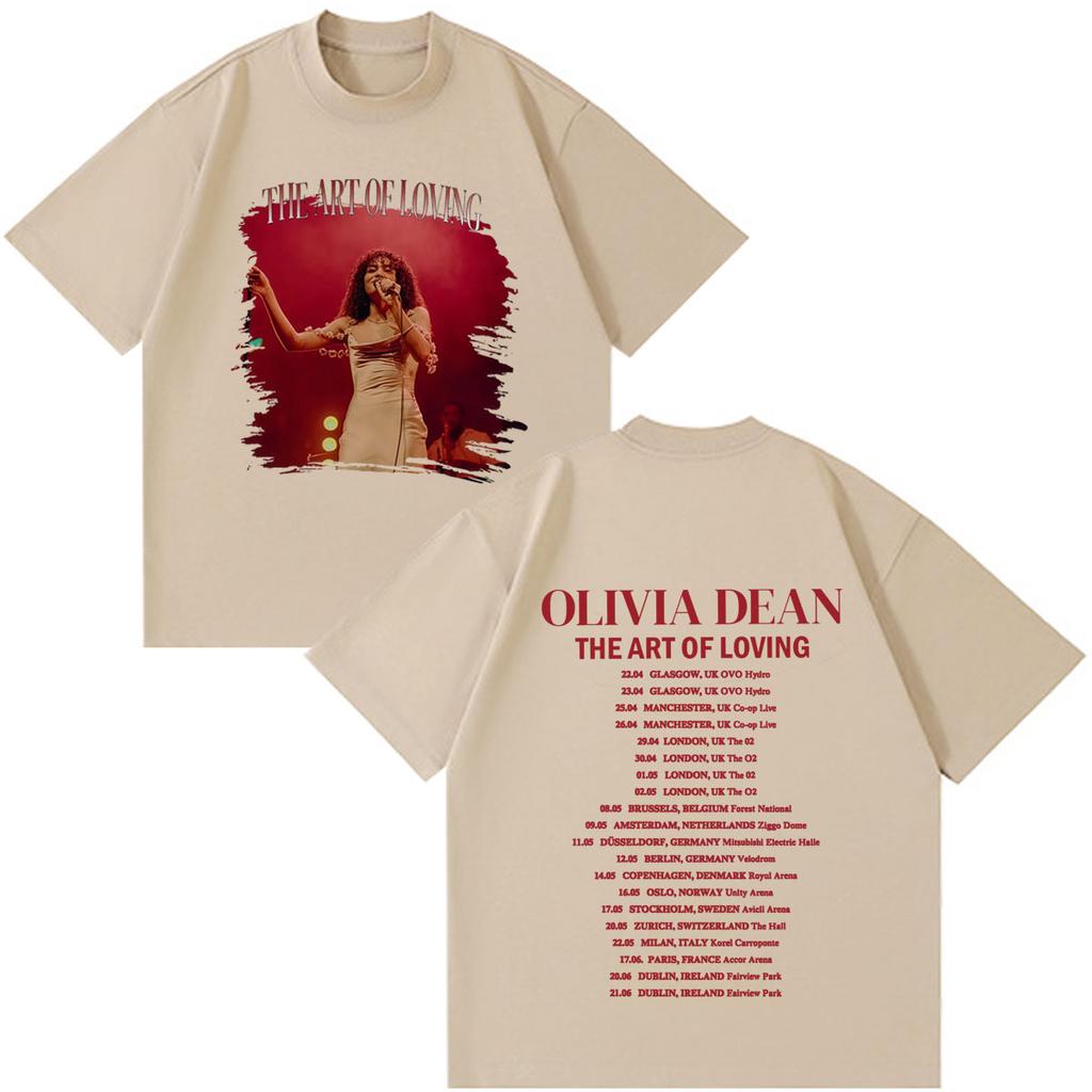 Olivia Dean Art Of Loving Tour 2026 Graphic T Shirt Unisex Unisex Fashion T Shirt Summer Loose Casual Cotton High Quality Tshirts