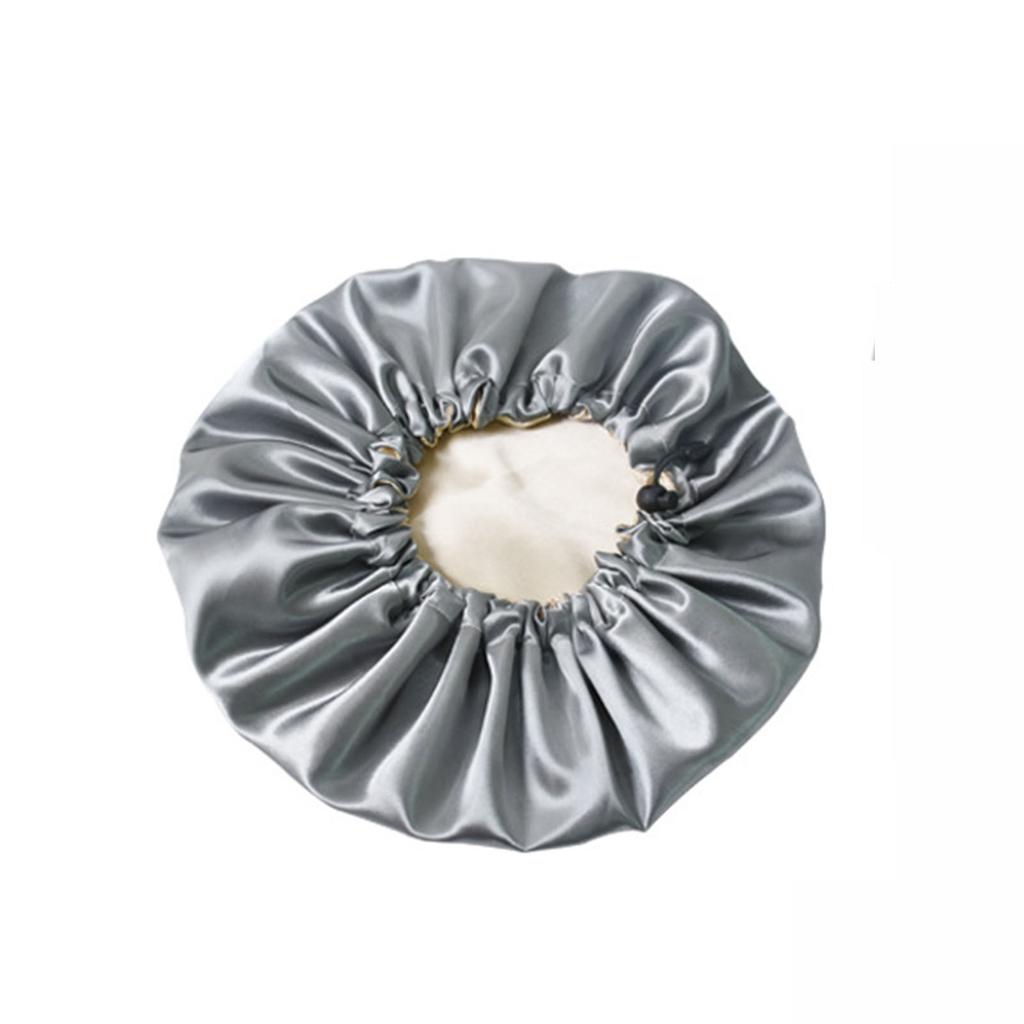 Waterproof Bath Hat Women Shower Cap Elastic Reusable Bath Hat Bathroom Double Layers Hair Cover Women Bathroom Accessories