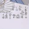 Bobisty Navel Ring 14G Heart Snake Butterfly CZ Dangling Belly Ring for Women Stunning Belly Button Piercing Jewelry