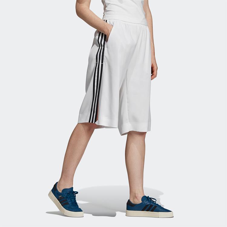 Adidas Originals Three Stripes Drawstring Sports Shorts Women Shorts White DU7262