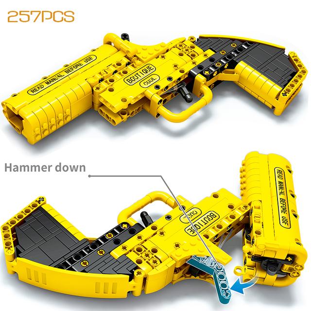 

Техническая серия, сигнальный пистолет, строительный блок, военное оружие, пистолет, кирпичи, креативная сборка, ракетница, игрушки для детей, рождественский подарок