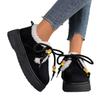New Lace-up Cotton Shoes for Women, Large-sized, Fleece and Thickened Warm Snow Boots
