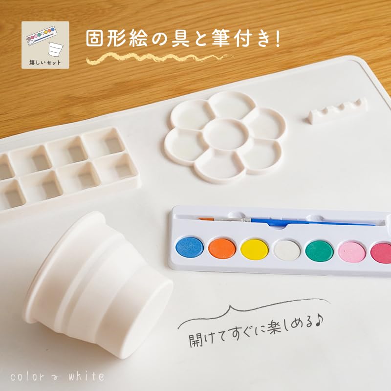 You can also play with clay atRise Silicone Paint Mat and brushes are also included Clay plate Just rinse with water Easy to clean Palette Brush