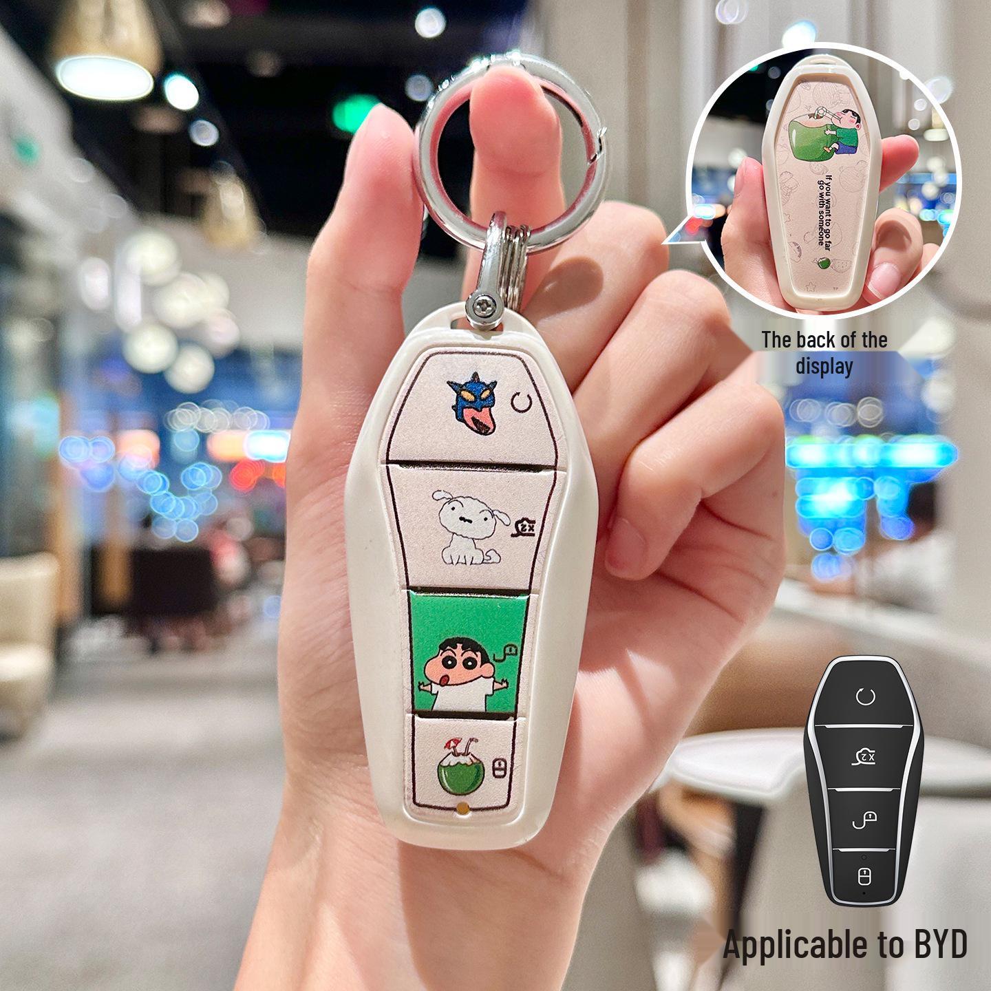 

Compatible with BYD Qin, Han, Song Plus, Dolphin, EV, Yuan Pro, Tang: DMMI Cartoon Shell Buckle.