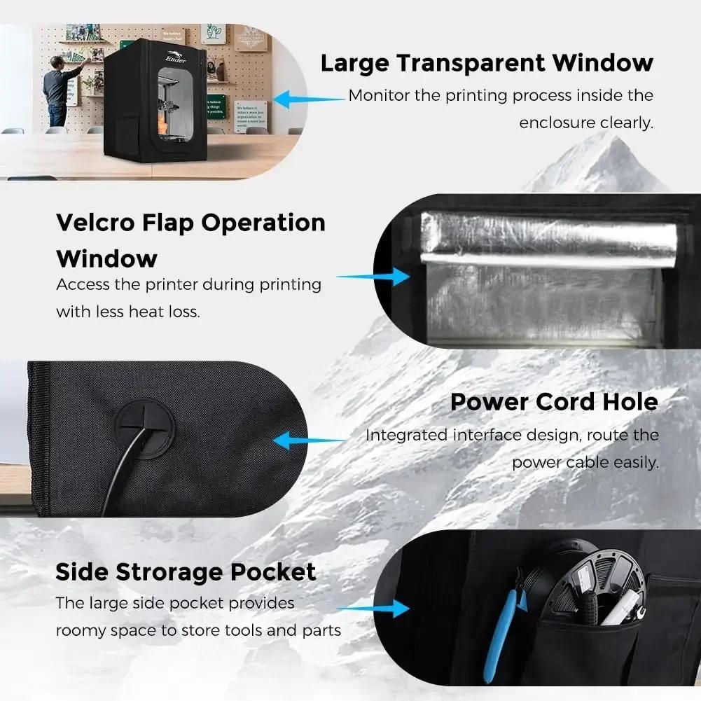 Creality Ender Enclosure Update Constant Temperature Fireproof Dustproof 3D Printer Protective Cover for Ender-3 or Smaller Size