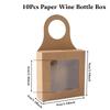 10pcs Kraft Paper Red Wine Gift Box Window Hanging Candy Box Biscuit Packaging Box Black White Card Folding Packaging Candy Gift