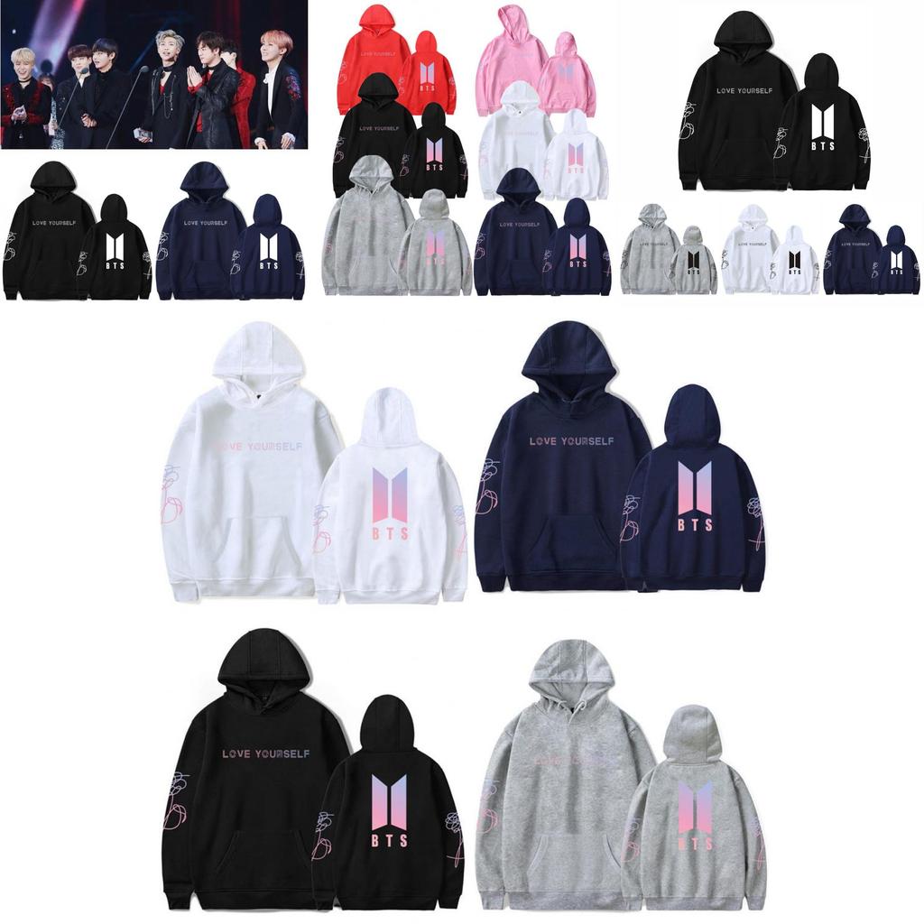 Bluza z nadrukiem BTS z podszewką polarową dla młodzieży, do noszenia na co dzień
