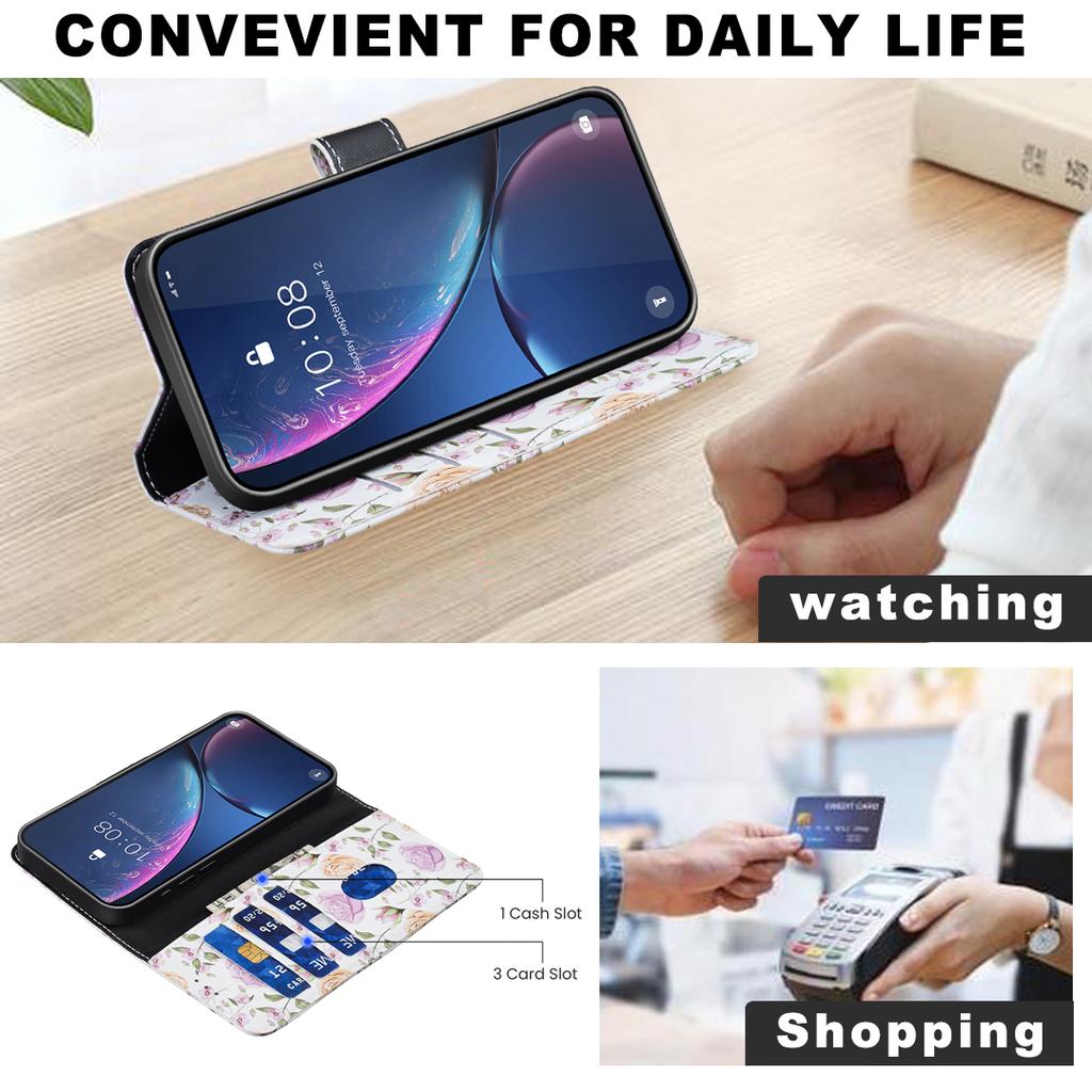 Lederhüllen Blume Schmetterling Bemaltes PU Schutzhülle mit Kartenhalter Magnetverschluss Ständer Für Infinix Note 40/Note 40 Pro