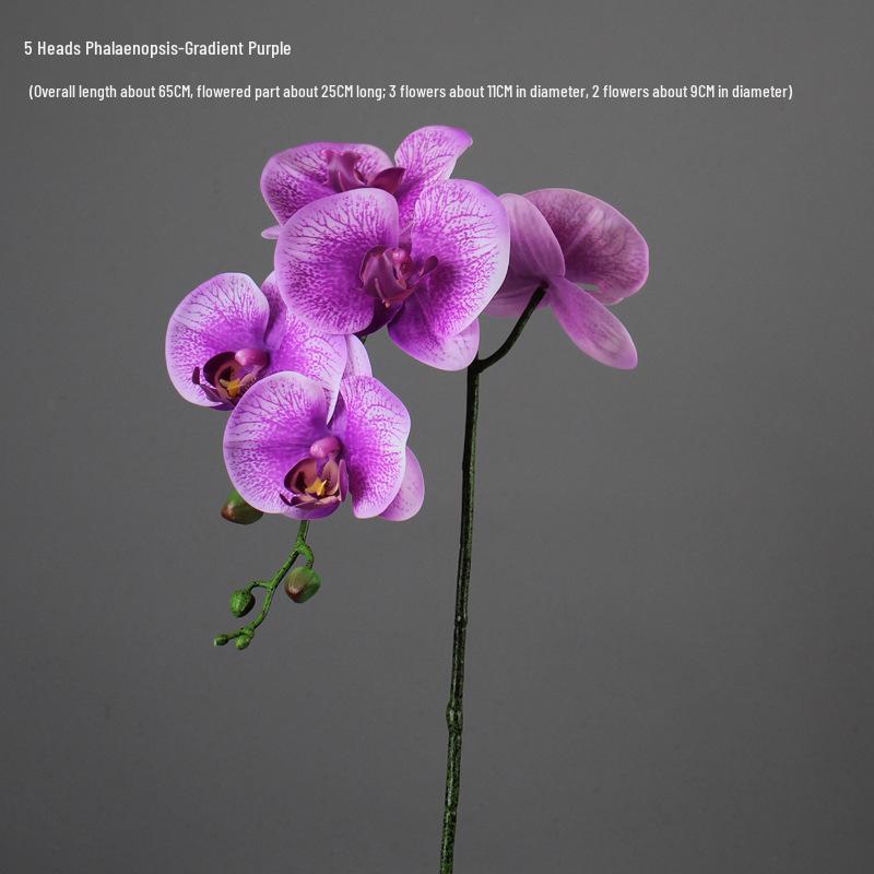 High-End PU Phalaenopsis Artificial Flowers - Single Stem for Home & Hotel Décor