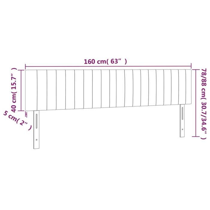 VidaXL Tête de Lit à LED Meuble de Chambre à Coucher Accessoire de Lit Double Tête de Cadre de Lit Intérieur Taupe 3121860
