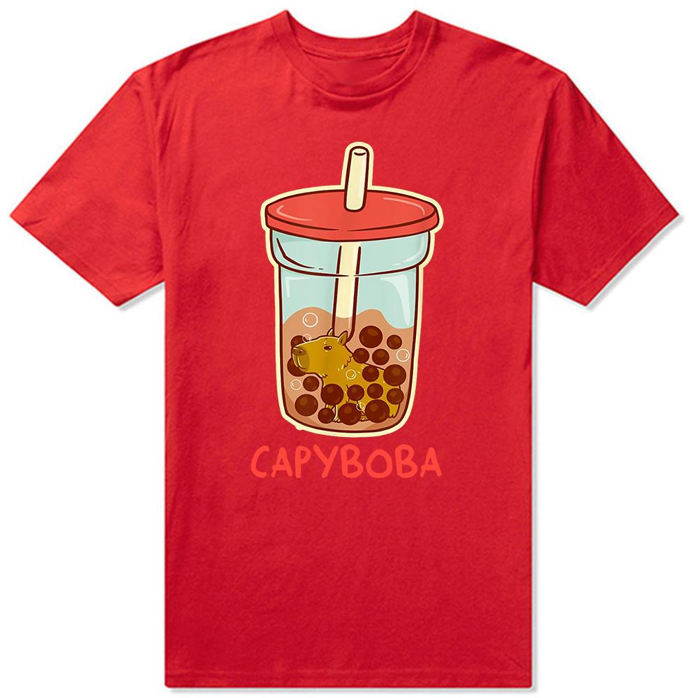 Retro Lustiges Capybara Don't Worry Be Capy T-Shirts Sommer Grafik Baumwolle Streetwear Kurzarm Geburtstagsgeschenke T-Shirt Männer