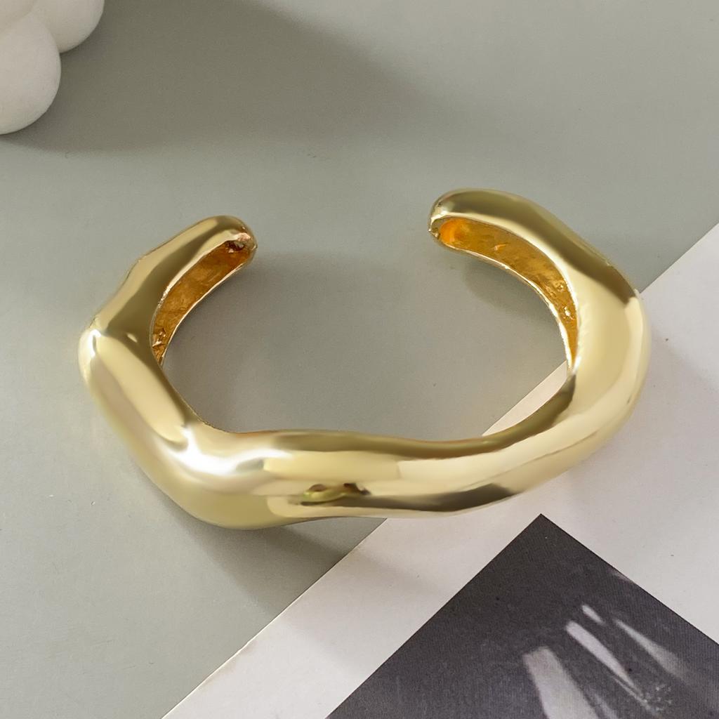 Ingemark Creative Trendy Gold Color Metal Wide Cuff Bracelets Women Punk Classic Chunky Spring Bangles Steampunk Jewelry 2026