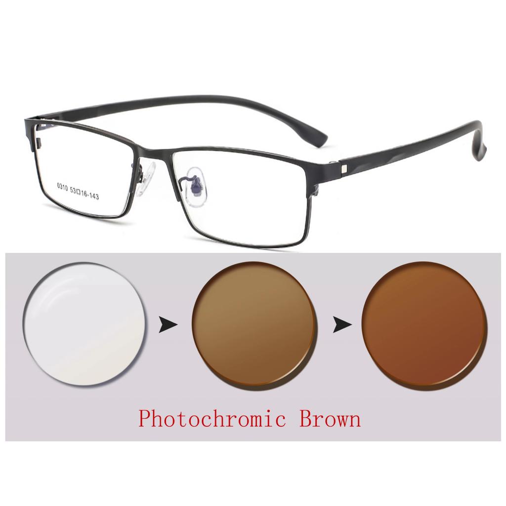 New Myopia Photochromic Sunglasses Fashion Chameleon Gray Lens Metal Legs With Degrees +1 to +3