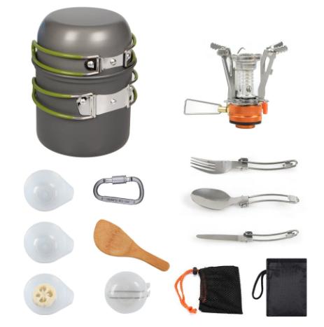 Oem Outdoor Water Kettle Camping And Picnic Equipment Complete Set Of Pots Portable Butane Stove For Outdoor Tea Brewing Pot