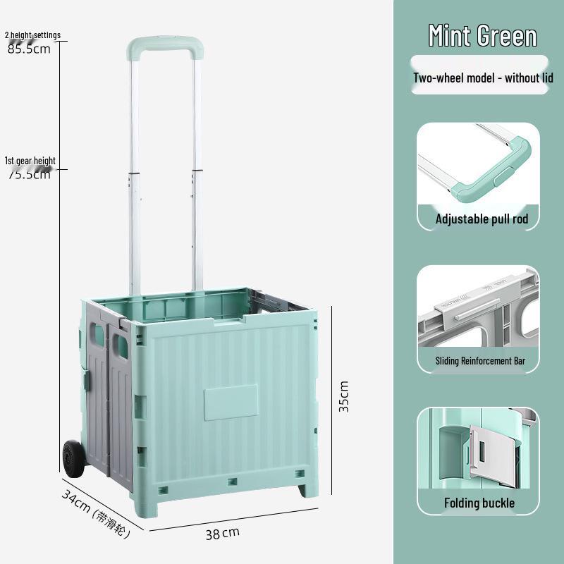 Compact Folding Shopping Cart for Groceries and Camping