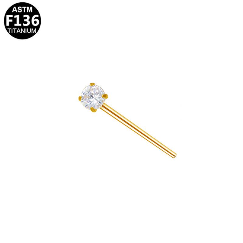 G23 Titanium Square Zirconia Nose Stud Jewelry