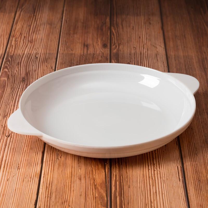 Melamine White Round Deep Dish Plate, 100-Pack