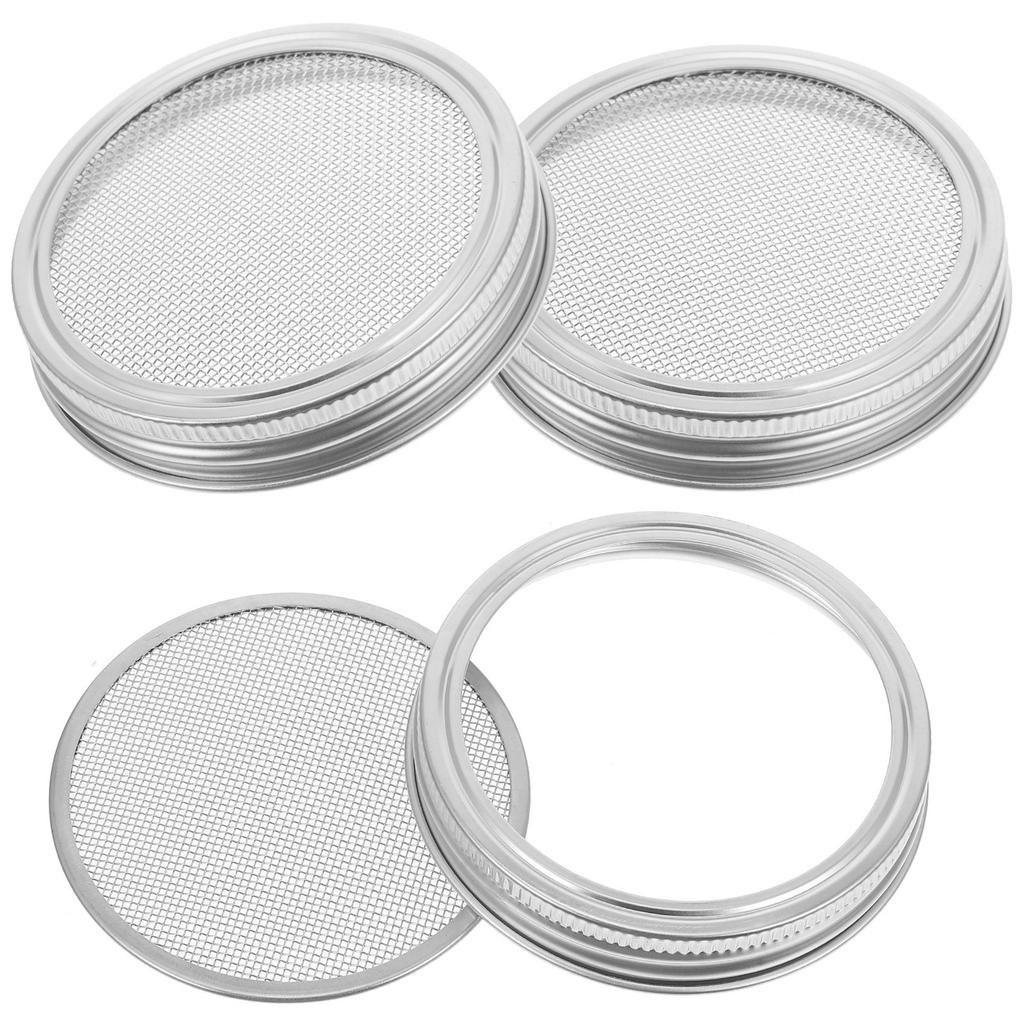 9Pcs 86Mm Stainless Steel Sprouting Lids for Wide Mouth Mason Jars Organic Sprout Growing Kit Home Kitchen Use Fine Mesh