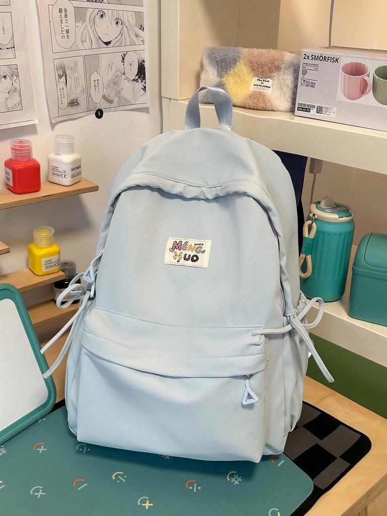 Schoolbag soft solid color soft waxy student small schoolbag girl daily class weekend girlfriend travel backpack