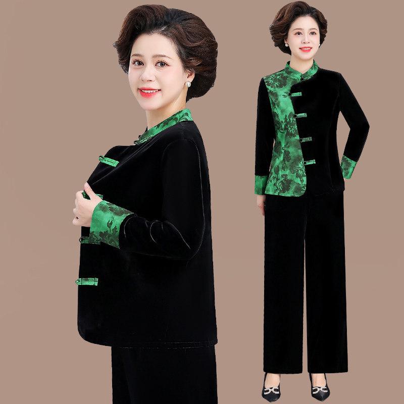 Spring Corduroy Sportswear Set for Middle-aged Women - 2025 Style Two-Piece Jacket Outfit