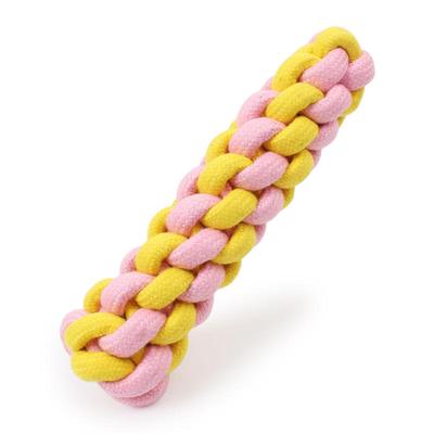 Cukierkowy kolor bawełniany sznur dwukolorowy tkany skręcony patyk 18CM zabawka dla zwierząt domowych kolba kukurydzy bawełniany sznur zabawka dla zwierząt domowych sznur konopny patyk